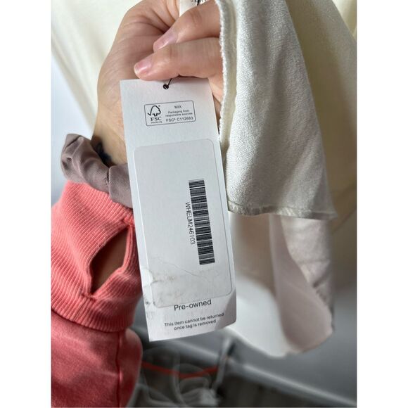 Helmut Lang White Silk Asymmetrical Tunic Blouse Size L Designer Minimalist - Picture 9 of 9